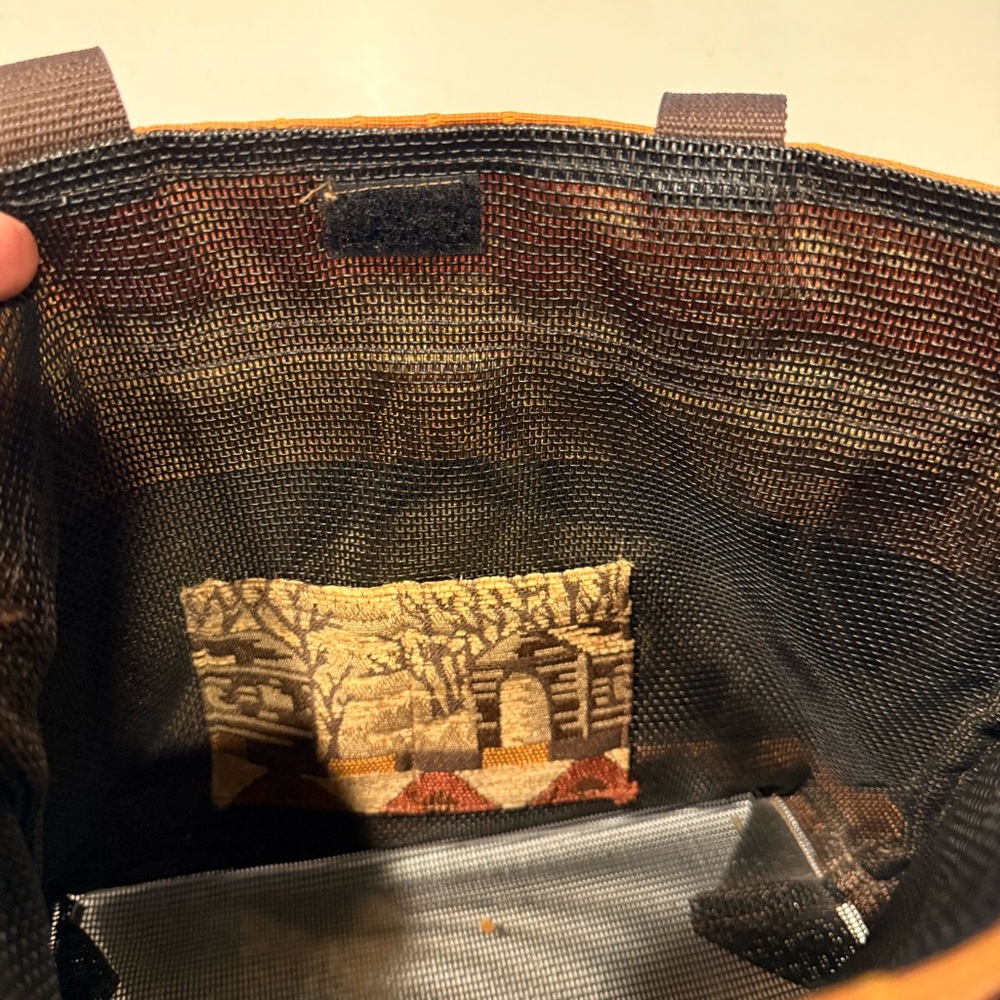 Buffalo print with beads Brown and Orange Tote Bag - Picture 7 of 11